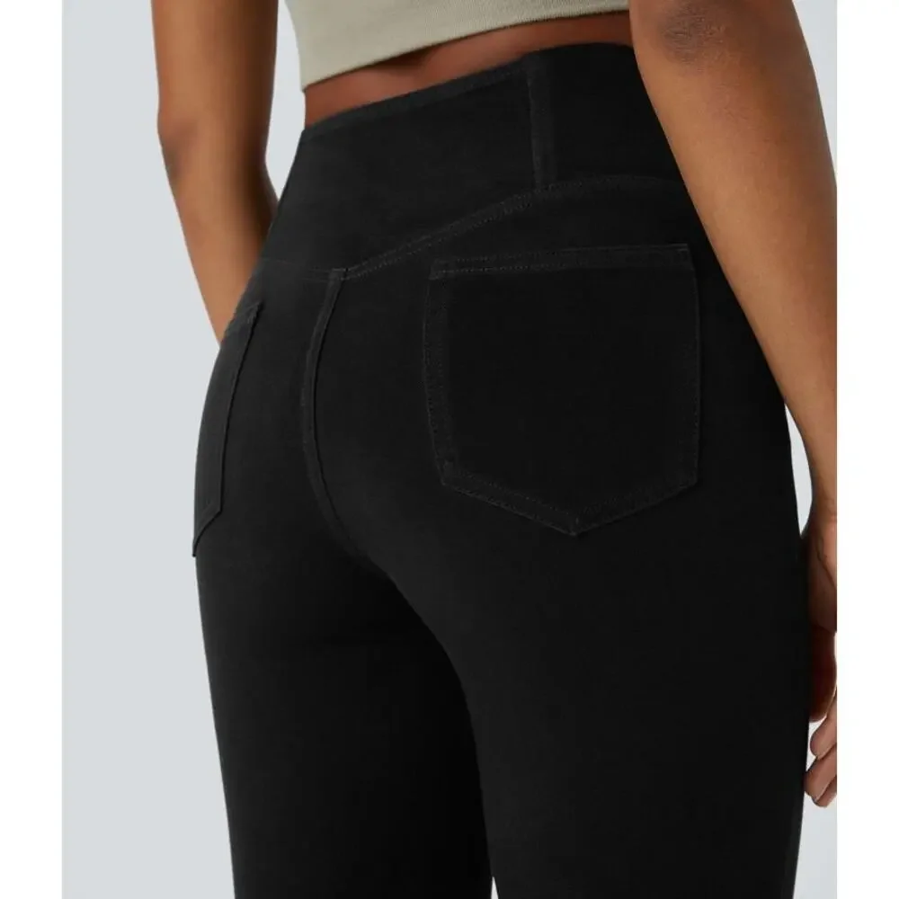Halara Crossover High Waisted Flare Pants Black Graphite Size XS Regular‎ NEW!